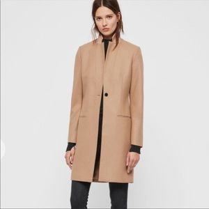 NWT All Saints Leni Single Breasted Coat Camel